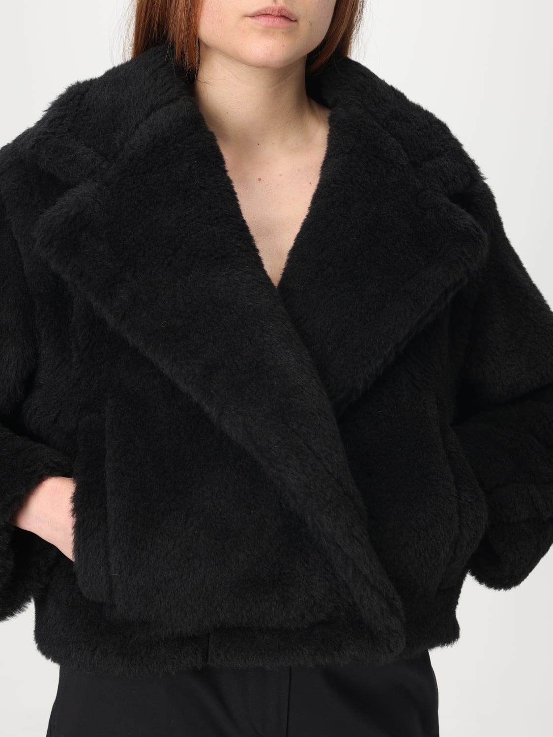 MAX MARA CAPPOTTO: Cappotto teddy Oggeri in alpaca Max Mara, Nero - Img 5