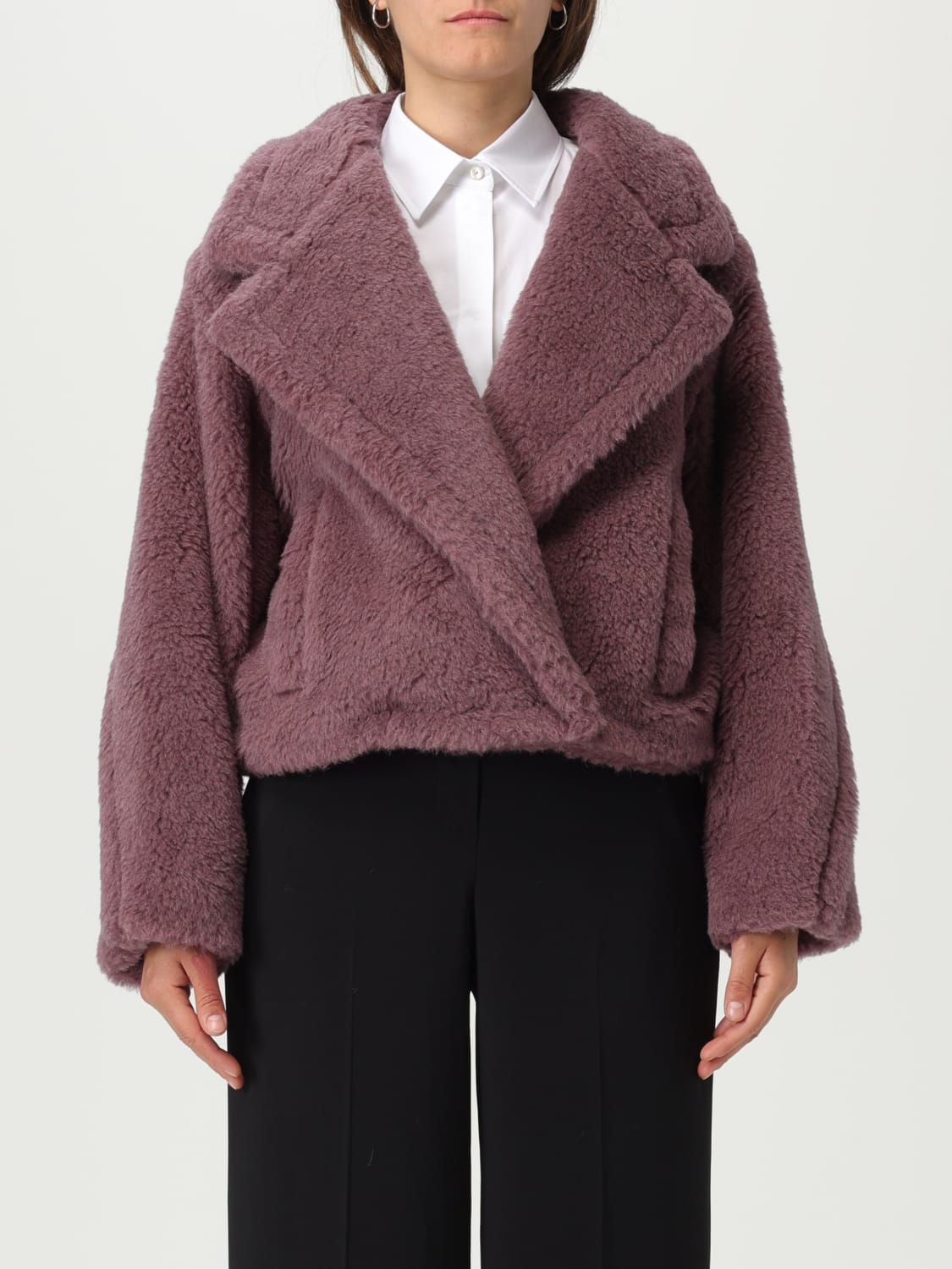 MAX MARA FUR COAT: Coat woman Max Mara, Violet - Img 1
