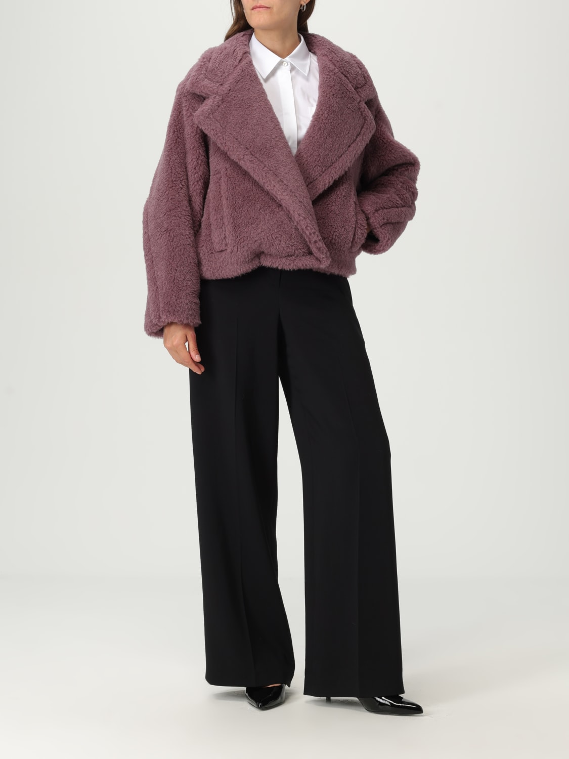 MAX MARA FUR COAT: Coat woman Max Mara, Violet - Img 2