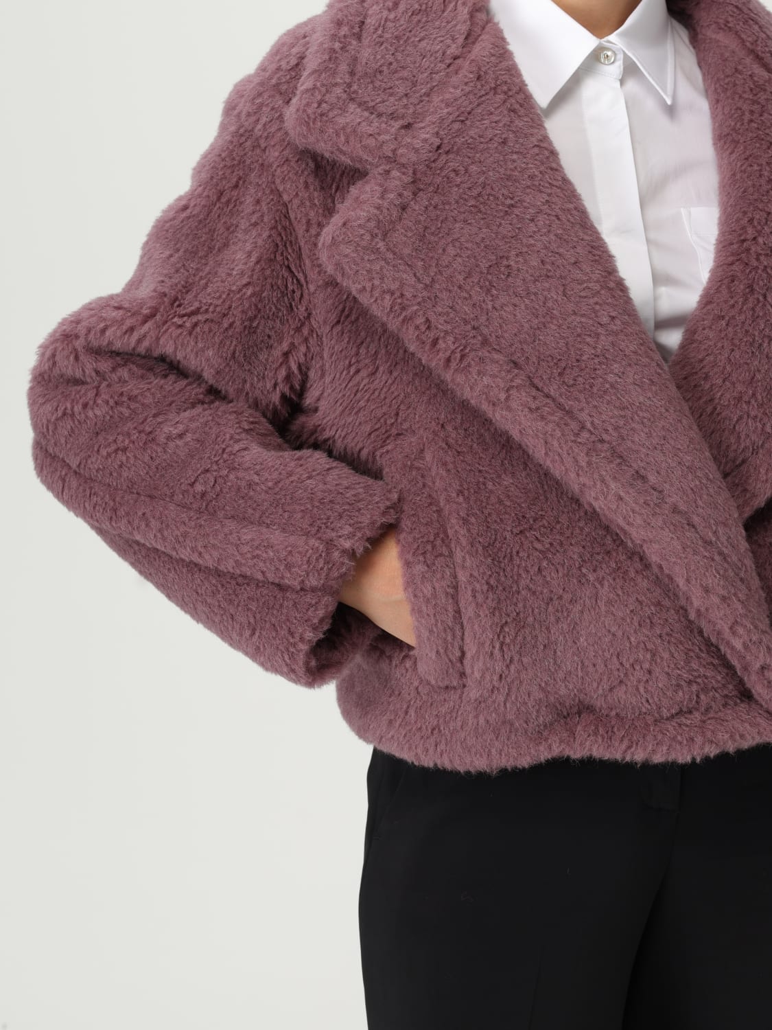 MAX MARA FUR COAT: Coat woman Max Mara, Violet - Img 5