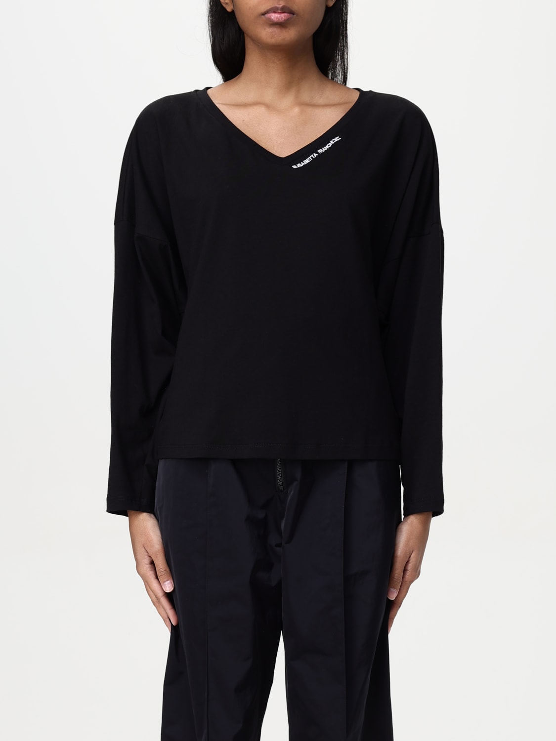 ELISABETTA FRANCHI 毛衣: 毛衣 女士 Elisabetta Franchi, 黑色 - Img 1