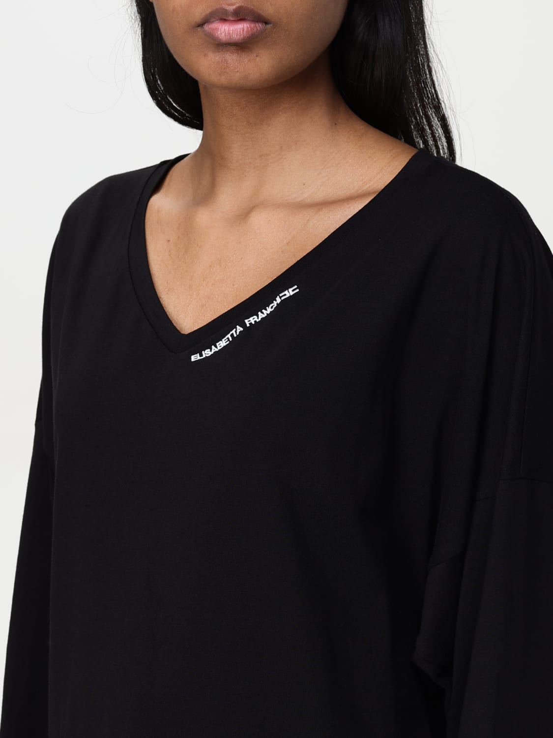 ELISABETTA FRANCHI 毛衣: 毛衣 女士 Elisabetta Franchi, 黑色 - Img 3