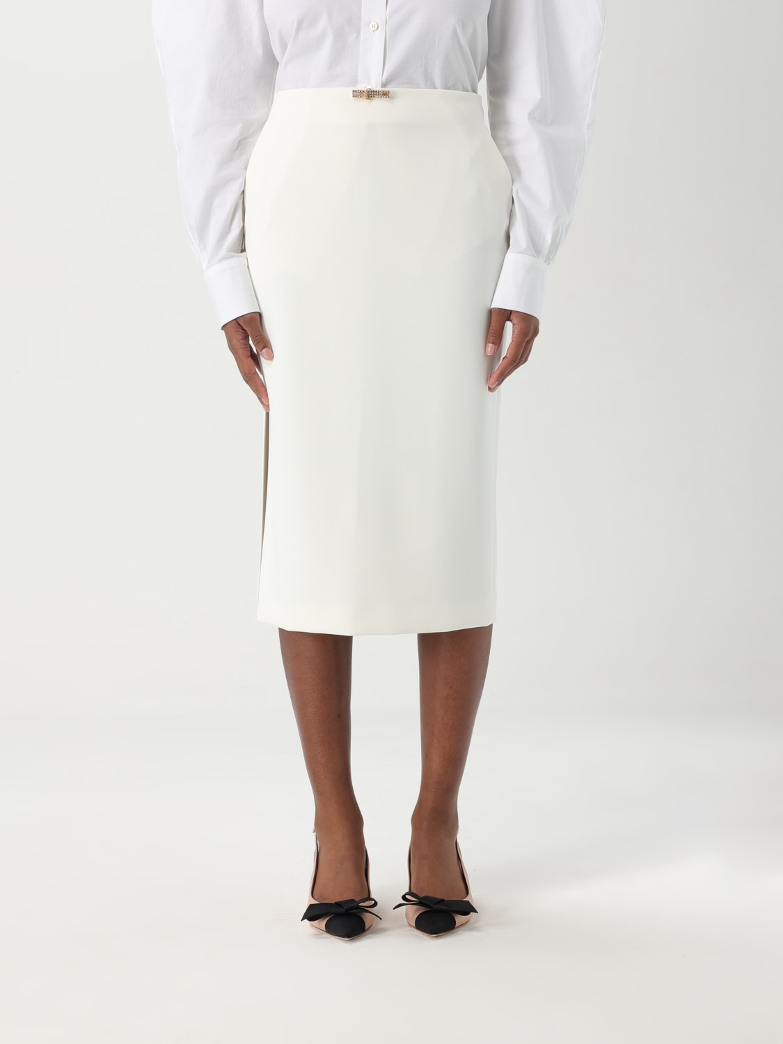 ELISABETTA FRANCHI: women's dress - Ivory | Elisabetta