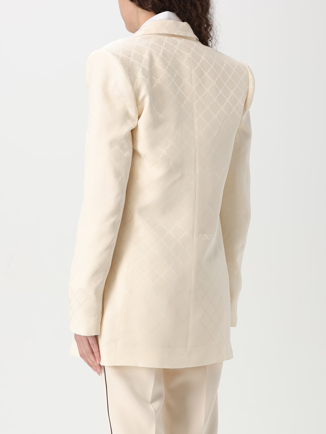 アウターその他 ELISABETTA FRANCHI Woman Blazer Butter GI153 193 ELISABETTA FRANCHI: single-breasted satin jacquard blazer