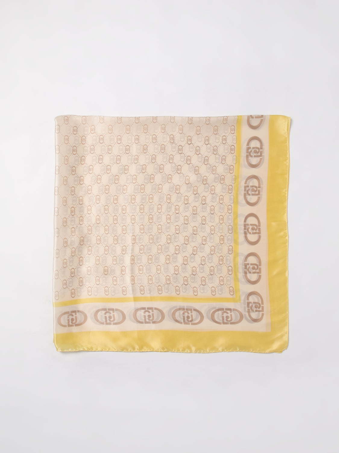 LIU JO FOULARD: Foulard Liu Jo in viscosa con monogram LJ stampato , Giallo - Img 1