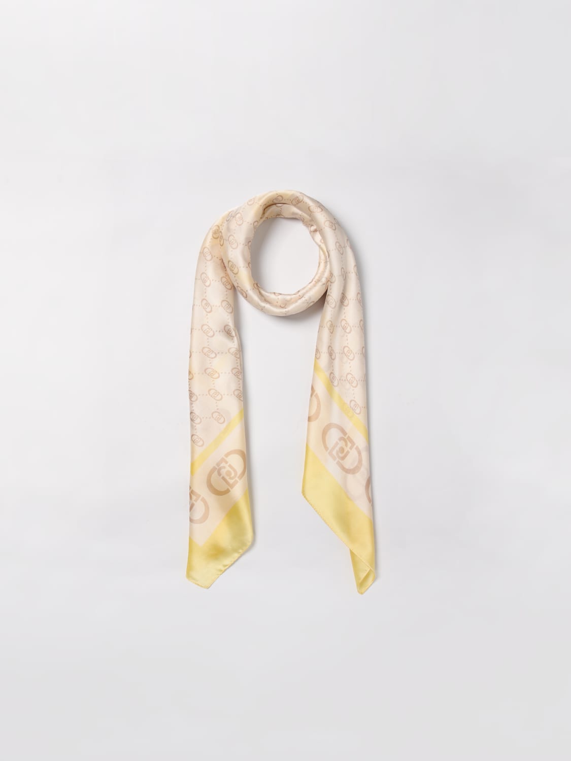 LIU JO FOULARD: Foulard Liu Jo in viscosa con monogram LJ stampato , Giallo - Img 2