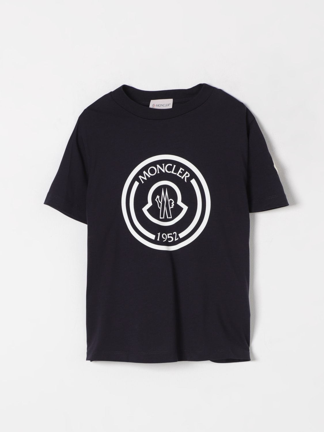 MONCLER T-SHIRT: T-shirt kids Moncler, Blue - Img 1