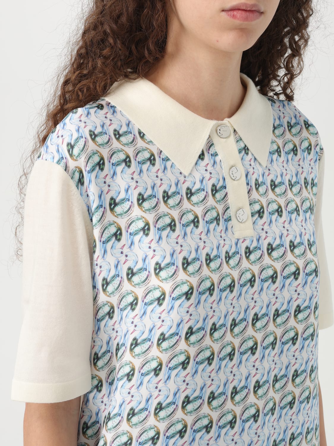 Tシャツ・カットソー TORY BURCH Woman Polo Shirt Blue 147959 105 TORY BURCH: Polo shirt woman - Blue | Tory Burch polo shirt