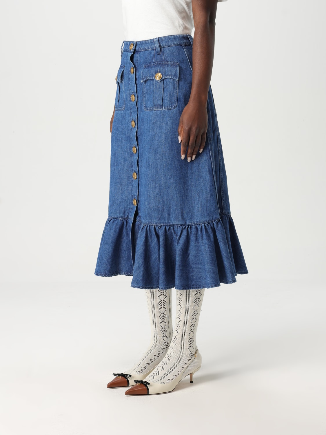 VALENTINO SKIRT: Skirt woman Valentino, Blue - Img 4