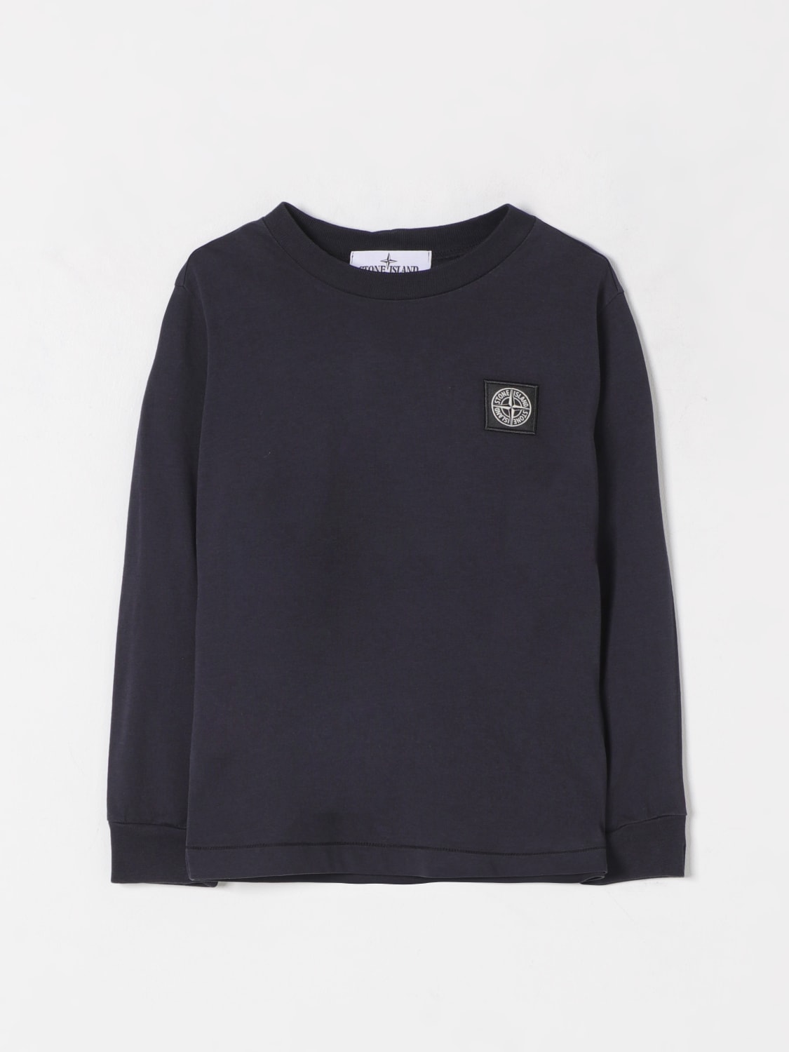 STONE ISLAND JUNIOR T-SHIRT: T-shirt in cotone con mini logo Stone Island Junior, Blue - Img 1
