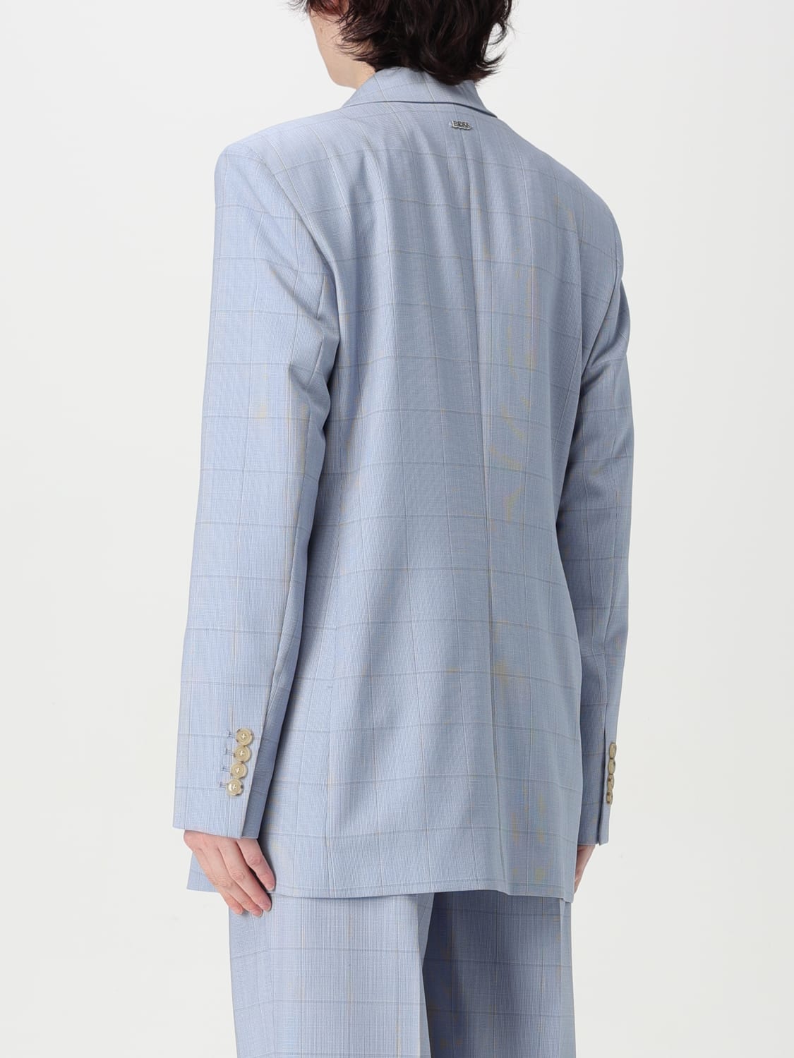アウターその他 BOSS Woman Blazer Gnawed Blue 50530606 967 BOSS: Jacket woman - Gnawed Blue | Boss blazer 50530606