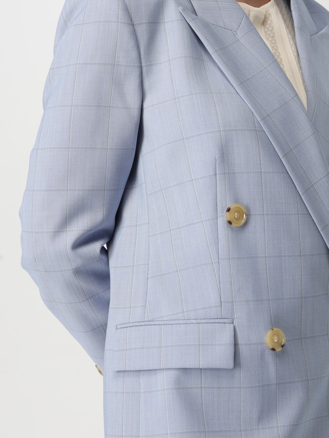 アウターその他 BOSS Woman Blazer Gnawed Blue 50530606 967 BOSS: Jacket woman - Gnawed Blue | Boss blazer 50530606