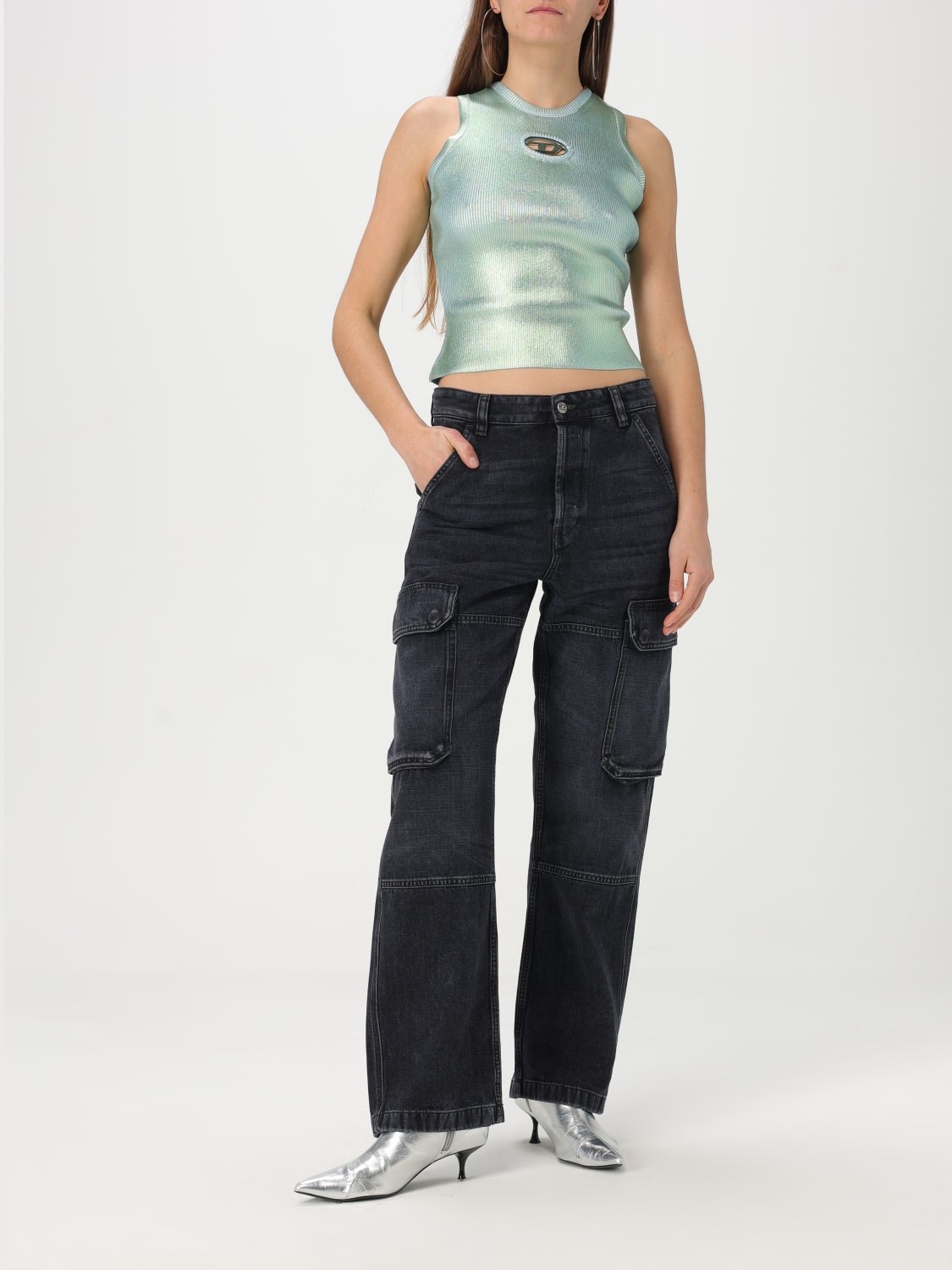デニム・ジーパン DIESEL Woman Jeans Black A16356008Z9 02 DIESEL: Pants woman - Black | Diesel jeans A16356008Z9