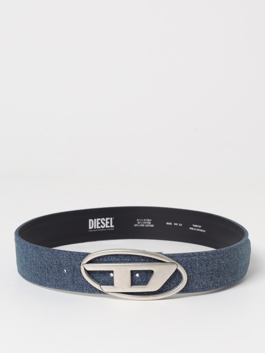 ベルト DIESEL FW25 1DR BELT (X08727PR413 H3843) DIESEL: Belt woman - Denim | Diesel belt X08727PR413 online