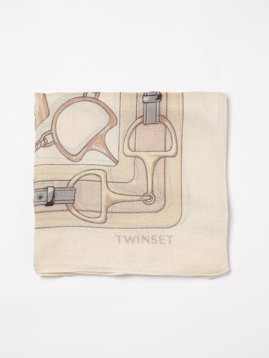 TWINSET SCIARPA: Sciarpa Twinset in viscosa con stampa catene, Fa01 - Img 1