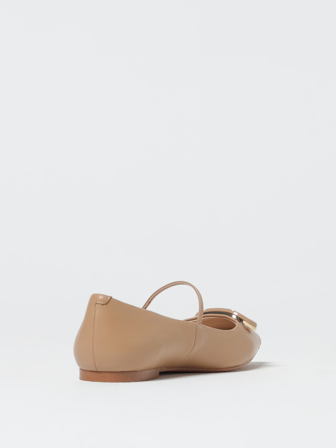フラットシューズ TWINSET SS25 'Oval T' ballet flats (251TCP064 00044) Leather ballet flats with Oval T Woman, Black | TWINSET Milano