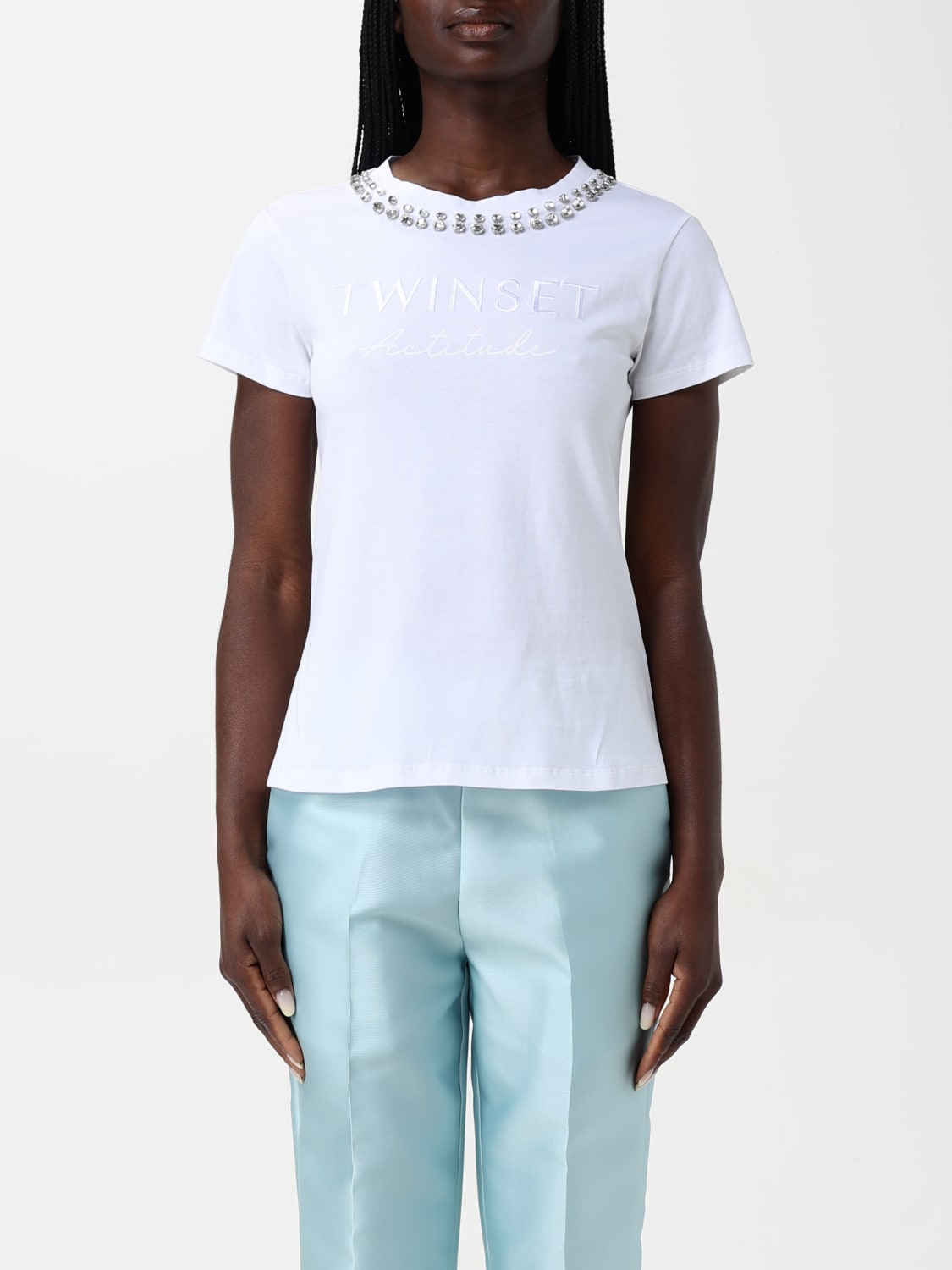 TWINSET ACTITUDE T-SHIRT: T-shirt femme Twinset - Actitude, Blanc - Img 1