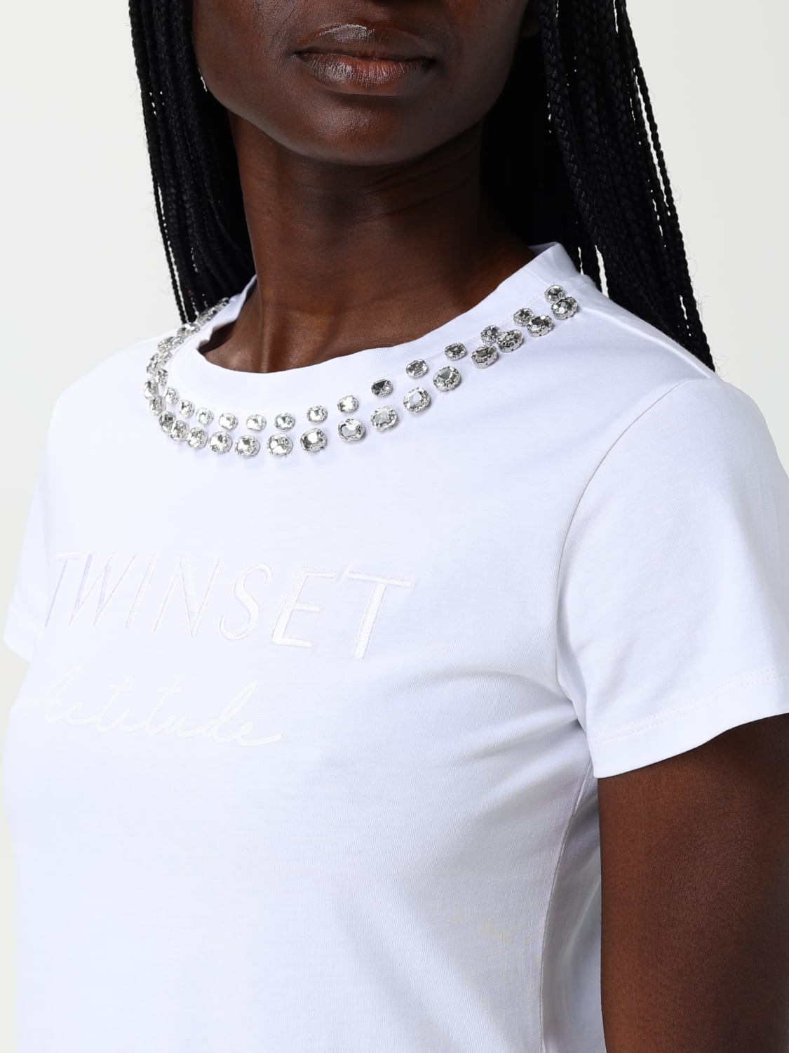 TWINSET ACTITUDE T-SHIRT: T-shirt femme Twinset - Actitude, Blanc - Img 3
