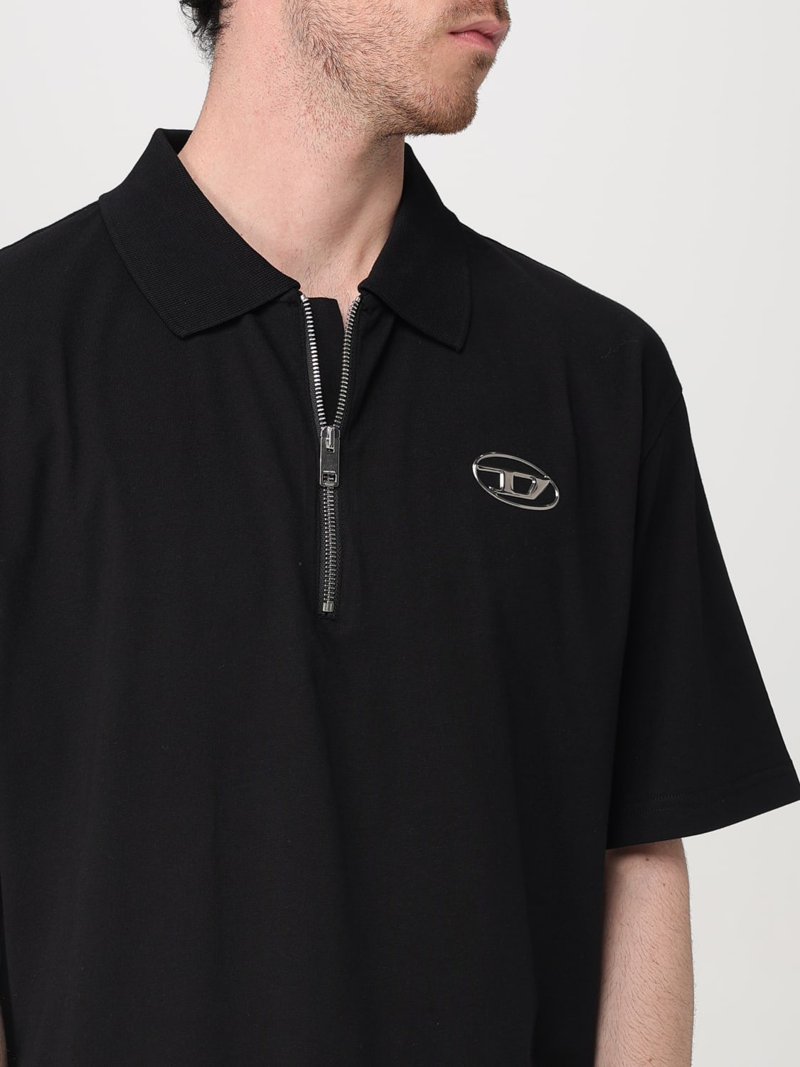 DIESEL｜SHORT-SLEEVED PIQUE/COLLAR (A11251 0CLBR 9XX) DIESEL: Polo shirt men - Black | Diesel polo shirt