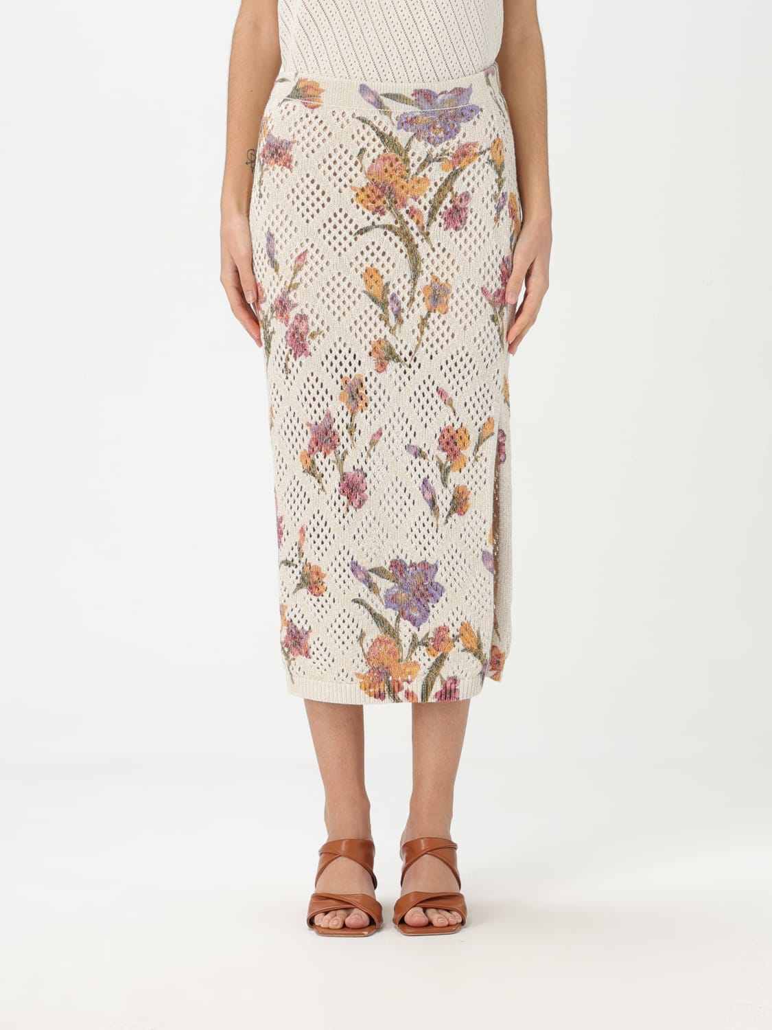 スカート TWINSET SS25 Mesh skirt (251TP3631 12329) TWINSET: Skirt woman - Multicolor | Twinset skirt 251TP3631