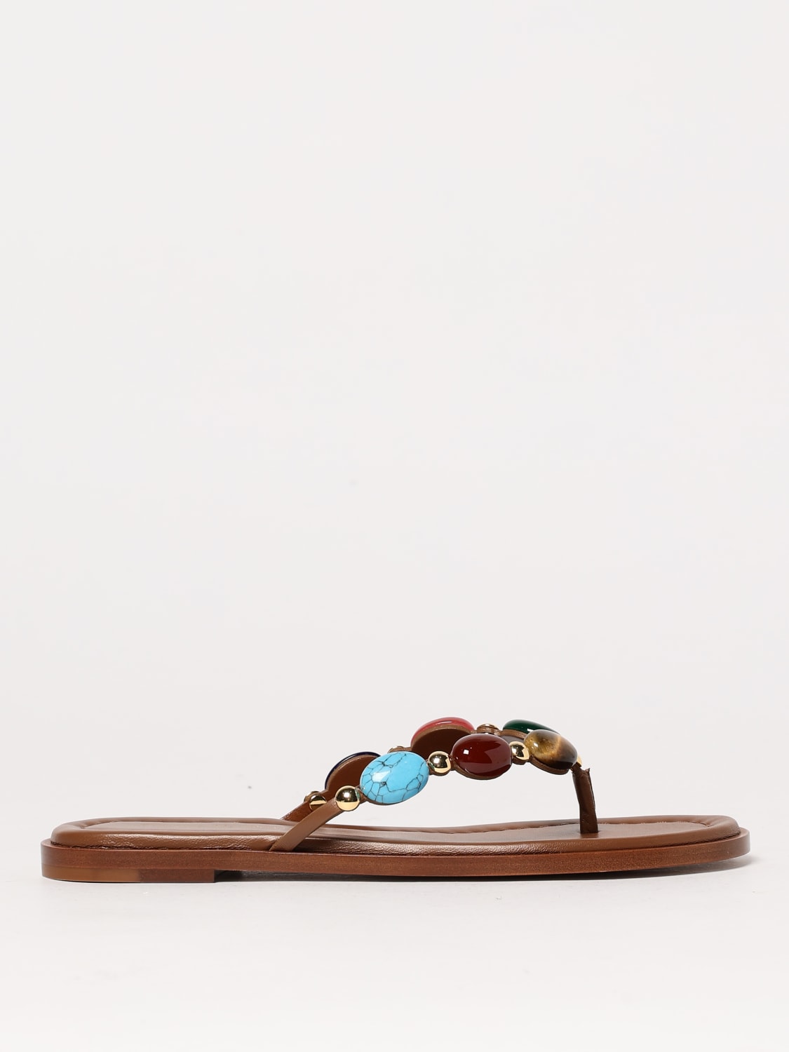 シューズ・サンダルその他 GIANVITO ROSSI Woman Flat sandals Brown G1004785RICCTZ CHOC Gwyneth leather sandals in brown - Gianvito Rossi | Mytheresa