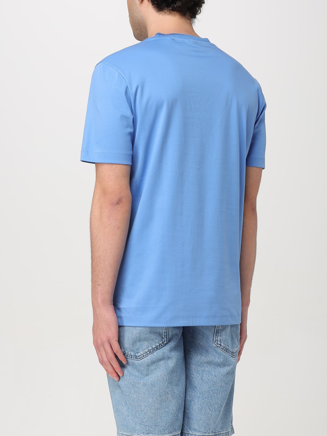 BOSS T-SHIRT: T-shirt basic in cotone Boss, Celeste - Img 2