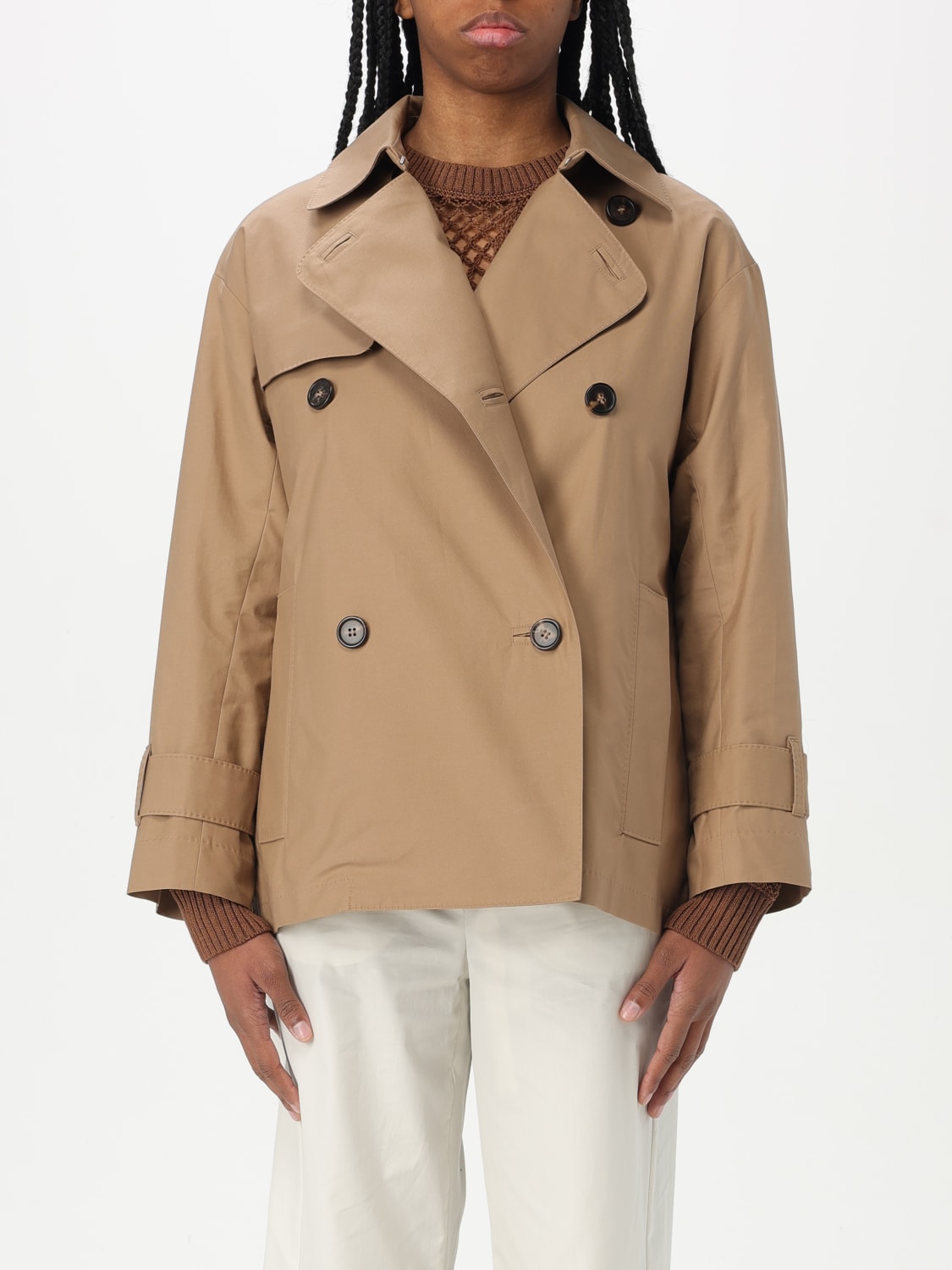 S MAX MARA: cotton blend trench coat - Brown | 'S Max Mara