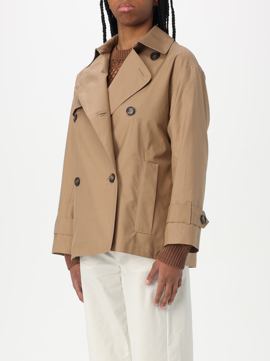 S MAX MARA: cotton blend trench coat - Brown | 'S Max Mara