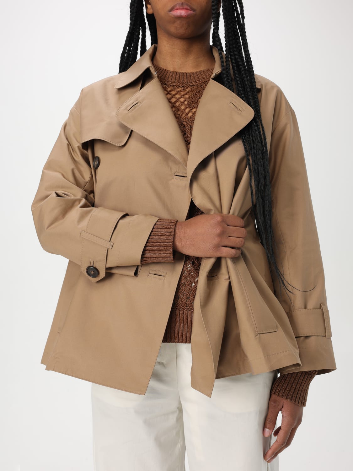 アウターその他 MAX MARA Women Outer 91746 2511081051 600 90052 BROWN S MAX MARA: cotton blend trench coat - Brown | 'S Max Mara