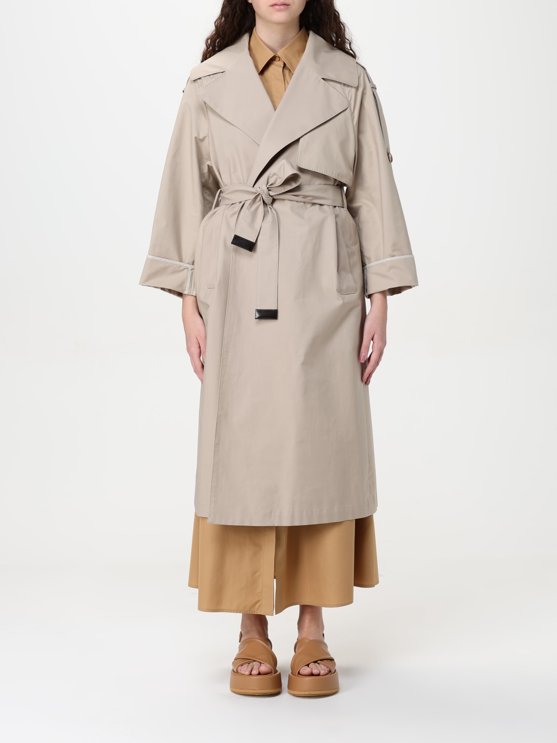 コート 'S Max Mara Woman Coat Camel 2519011011600 033 Camel and silk coat | Max Mara