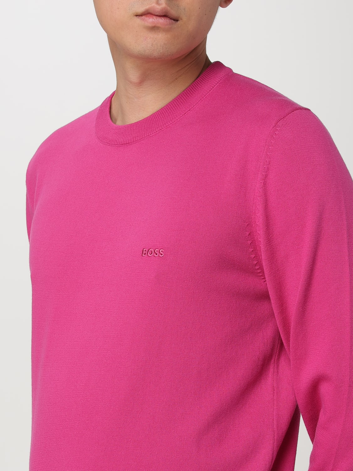 BOSS SWEATER: Sweater men Boss, Fuchsia - Img 3