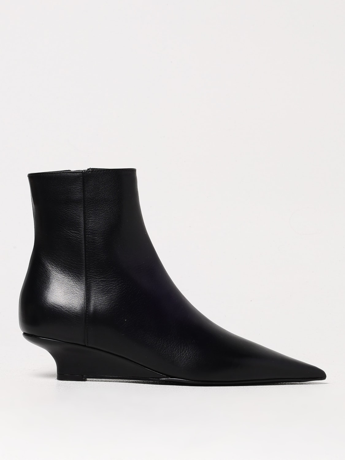 TOTEME BOOTS: Toteme leather ankle boots, Black - Img 1
