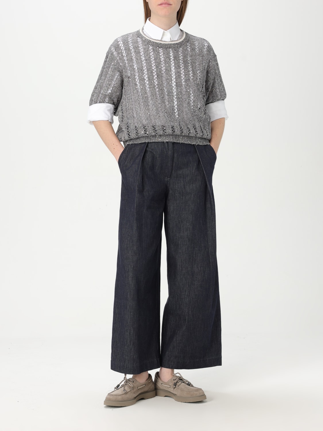 パンツ BRUNELLO CUCINELLI Woman Pants Blue M0F70P8593 C8901 Brunello Cucinelli Outlet: Pants woman - Blue | Brunello
