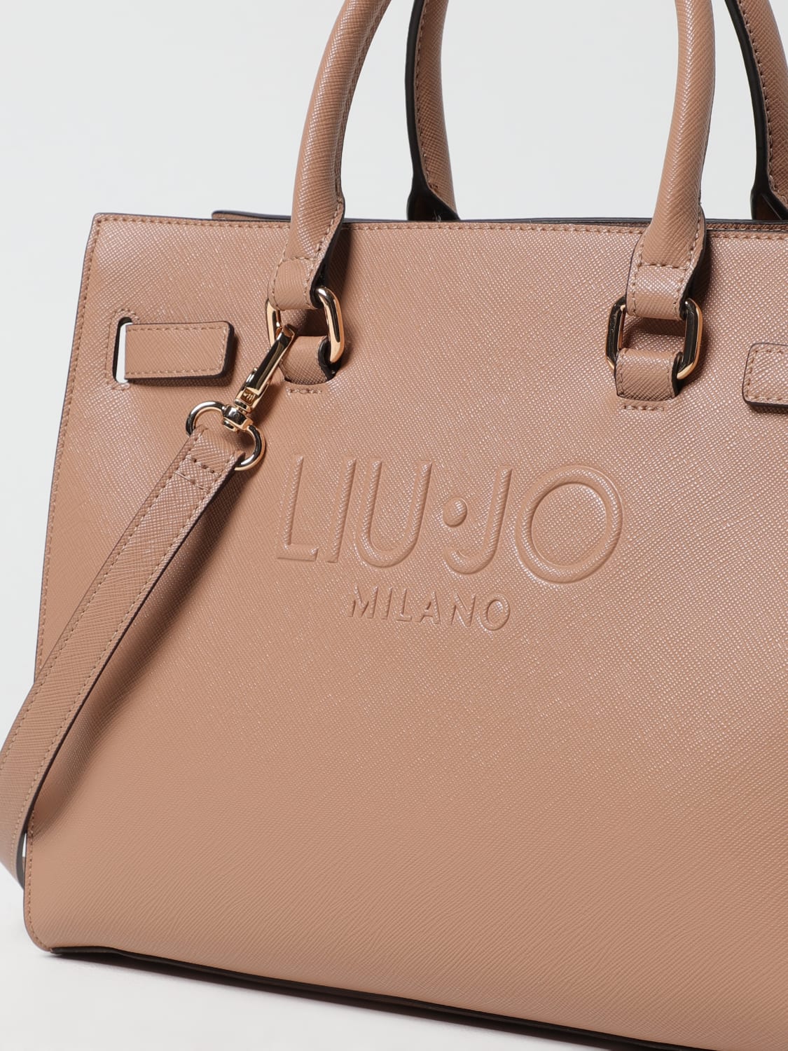LIU JO BORSA TOTE: Borsa Liu Jo in pelle sintetica saffiano , Cammello - Img 3