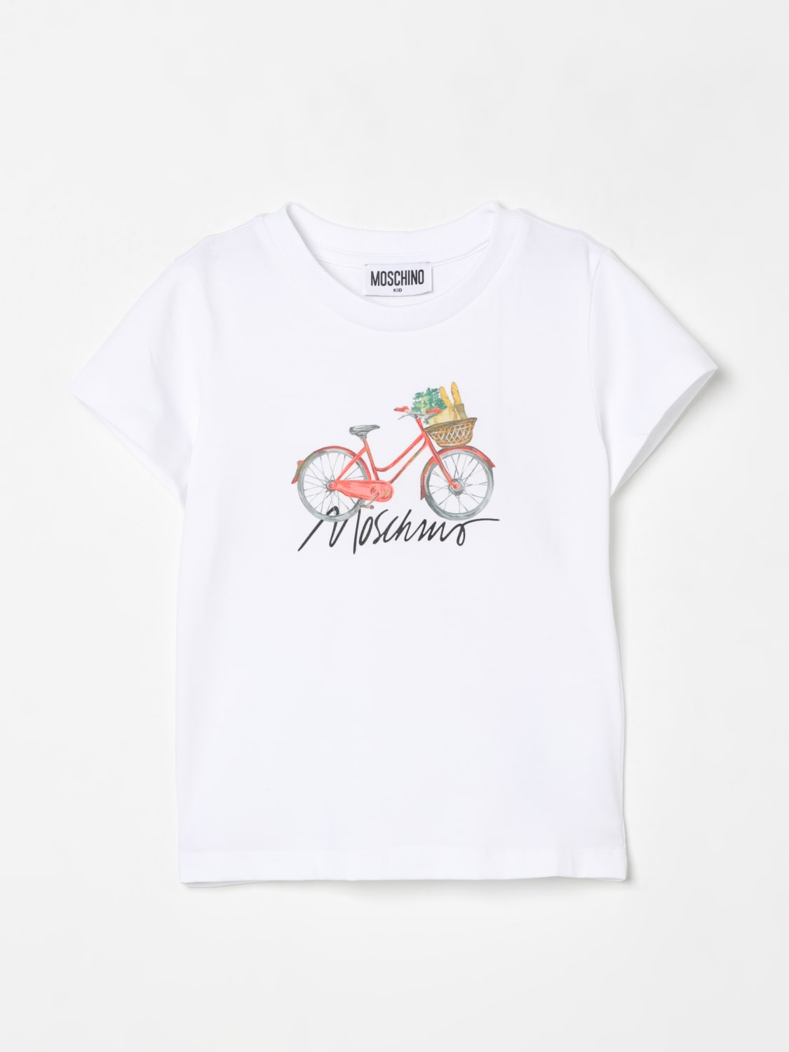 MOSCHINO T-SHIRT: T-shirt in cotone con stampa grafica Moschino, Bianco - Img 1
