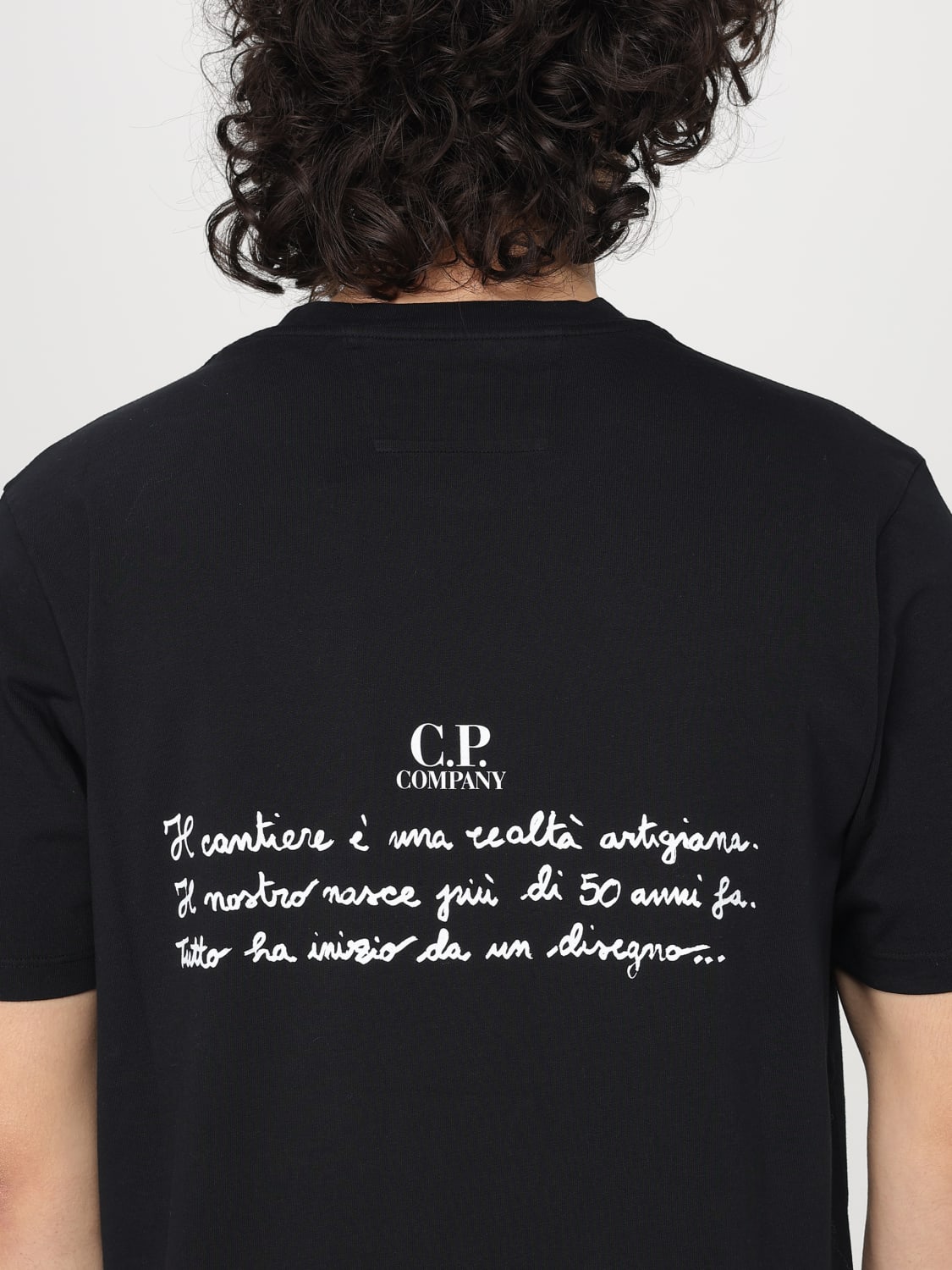 Tシャツ・カットソー C.P. Company Cotton T-shirt with print (18CMTS319A 999) C.P. COMPANY: T-shirt - Black | C.P. Company t-shirt