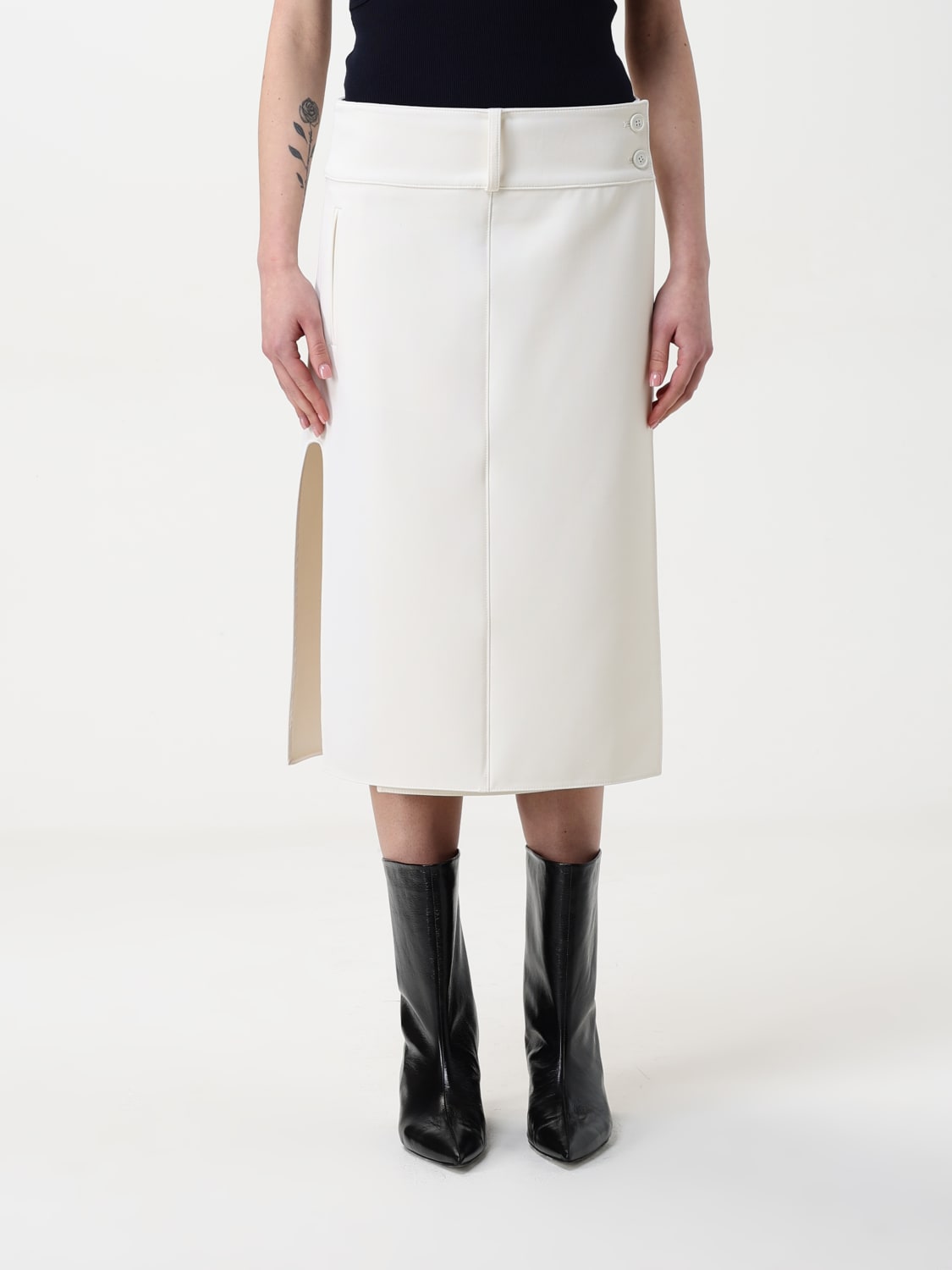 スカート COURReGES Woman Skirt White 125CJU221PL0170 0001 COURRÈGES: Skirt woman - White | Courrèges skirt