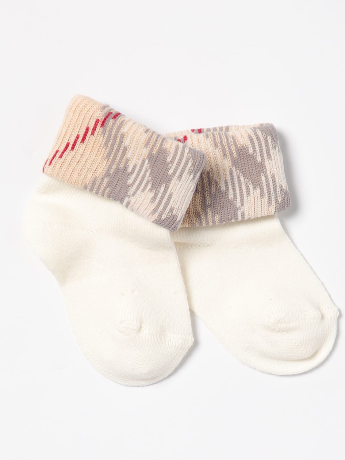 BURBERRY SOCKS: Socks baby kids Burberry, Yellow Cream - Img 2