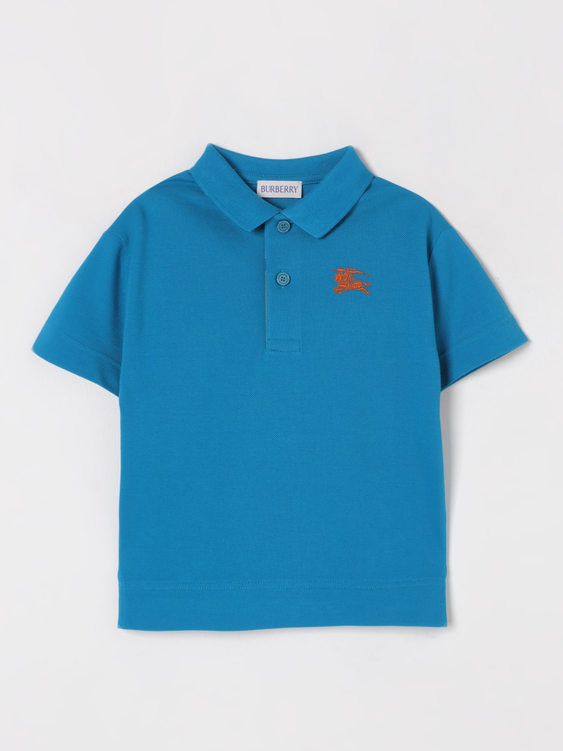 BURBERRY POLO SHIRT: T-shirt kids Burberry, Turquoise - Img 1