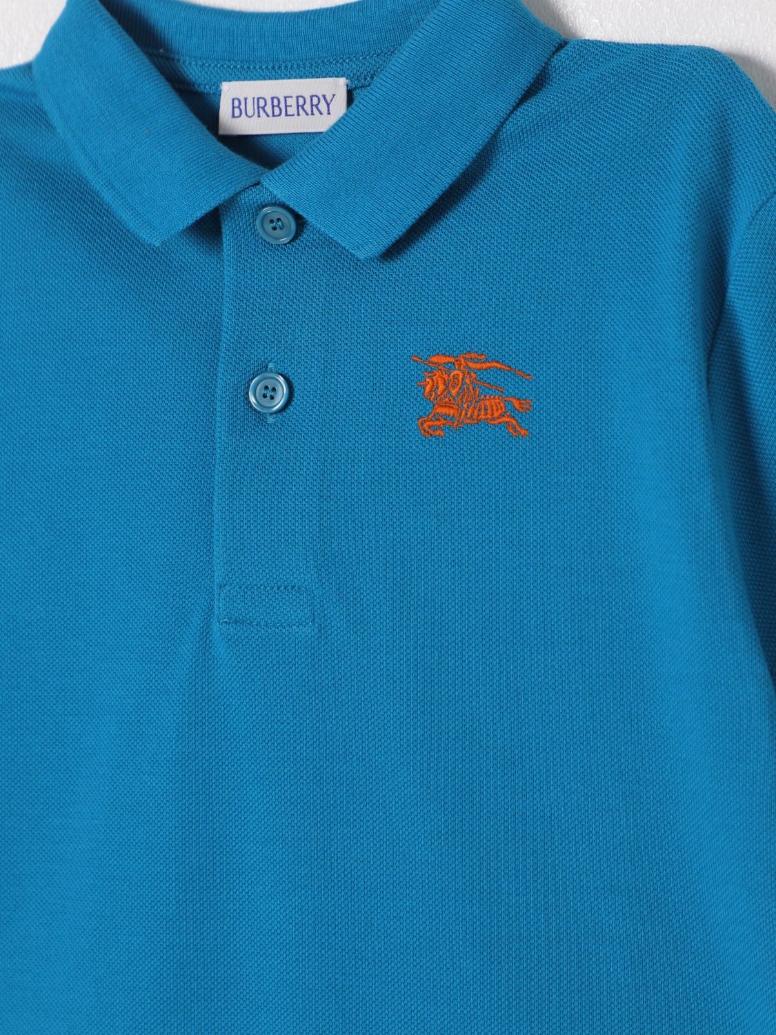 BURBERRY POLO SHIRT: T-shirt kids Burberry, Turquoise - Img 3
