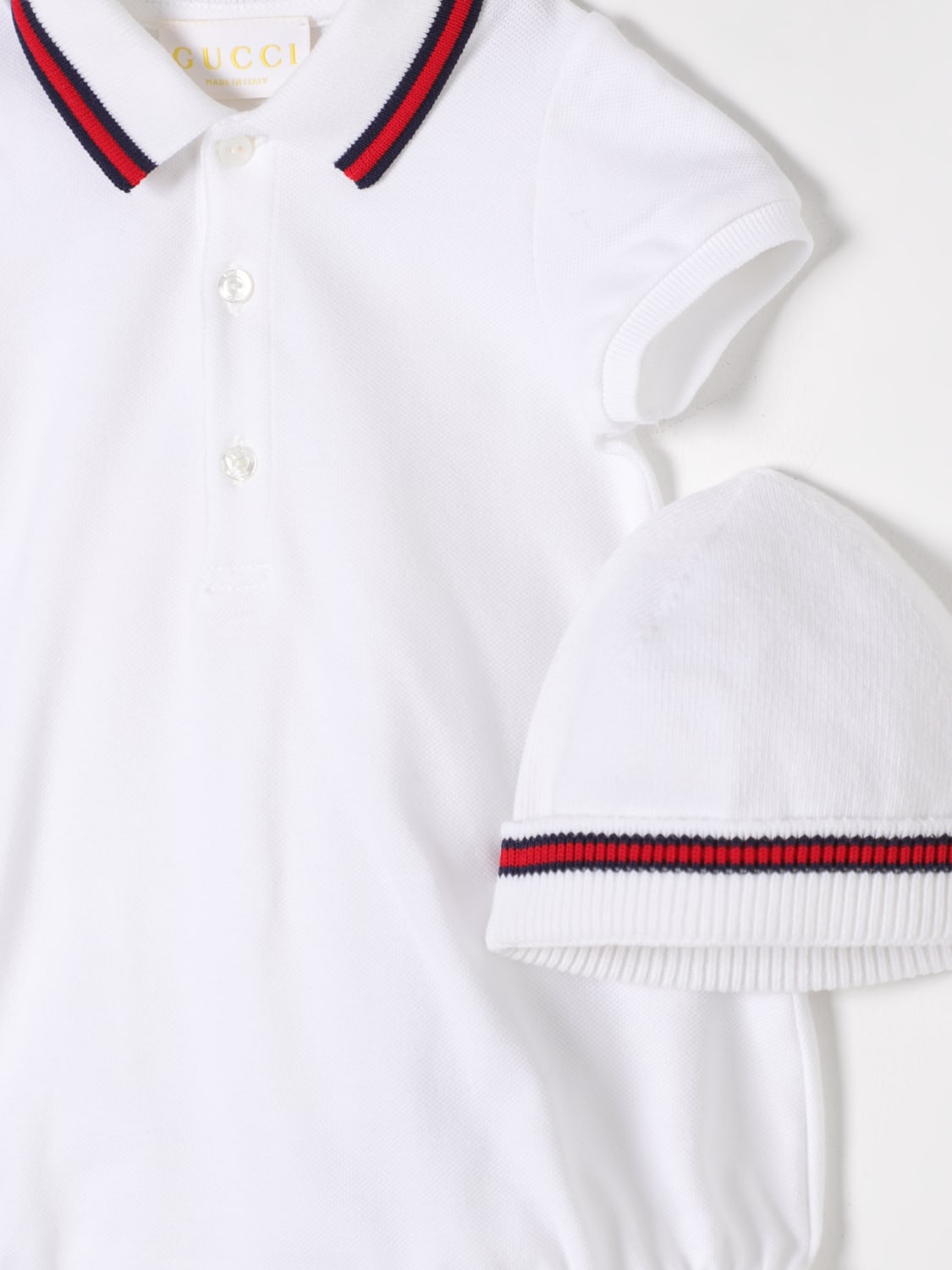 GUCCI COMPLETO: Coordinato 2 pezzi in cotone Web Gucci, Bianco - Img 3