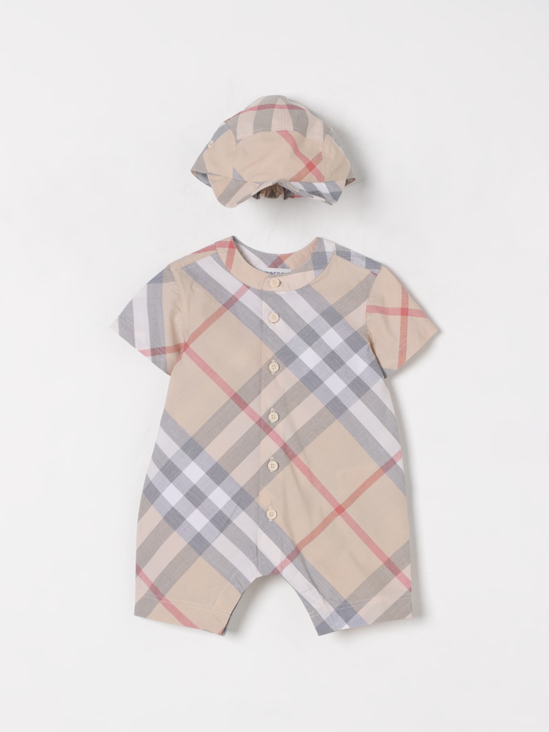 BURBERRY ENSEMBLE: Combinaisons enfant Burberry, Gris - Img 1