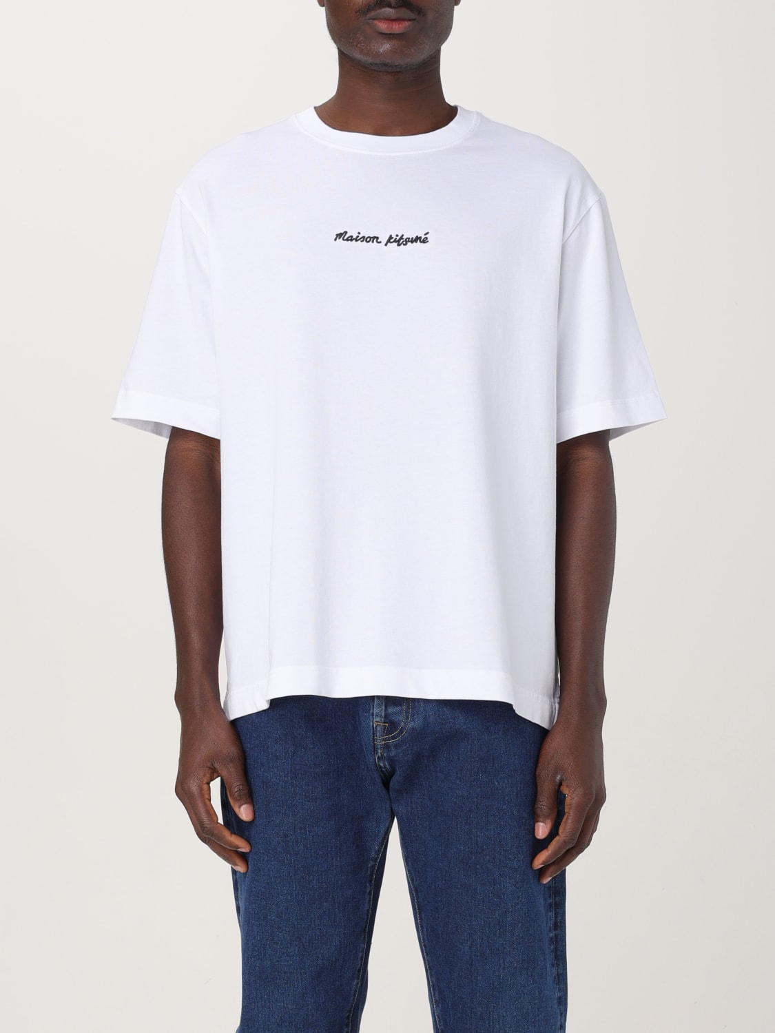 Tシャツ・カットソー MAISON KITSUNE Men T Shirts OM00122KJ0119 WHITE MAISON KITSUNÉ: T-shirt men - White | Maison Kitsuné t-shirt
