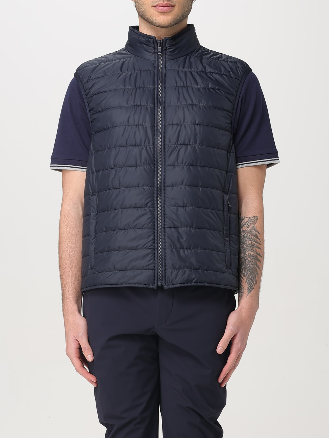 FAY SUIT VEST: Fay quilted nylon vest, Blue - Img 1