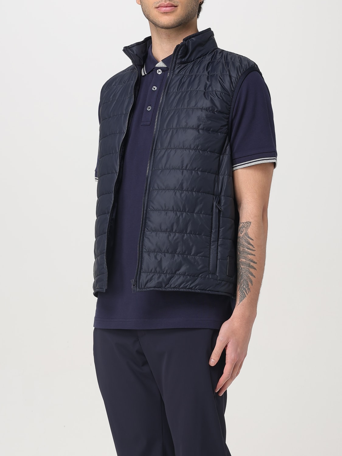 FAY SUIT VEST: Fay quilted nylon vest, Blue - Img 3