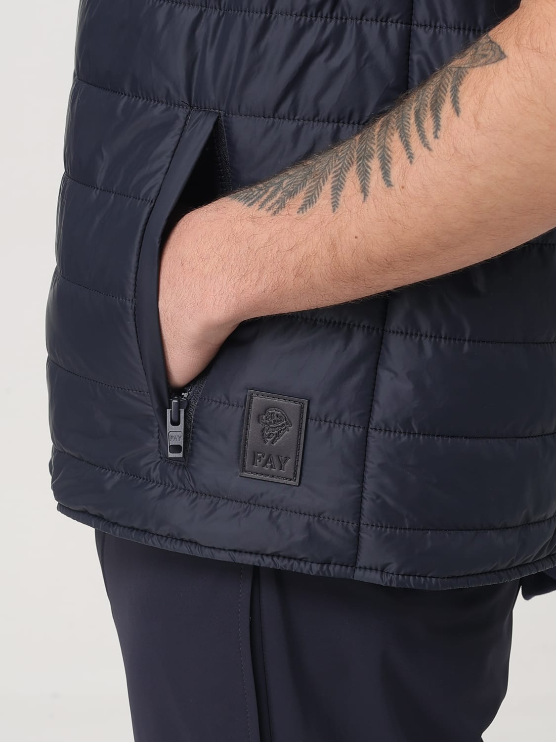 FAY SUIT VEST: Fay quilted nylon vest, Blue - Img 4