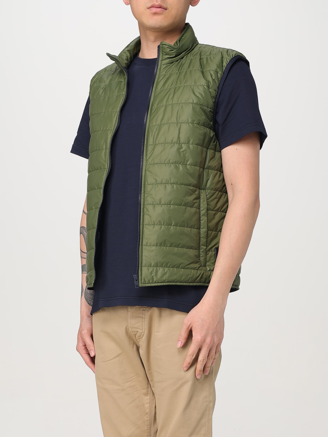 FAY GILET: Gilet trapuntato Fay in nylon , Verde - Img 3