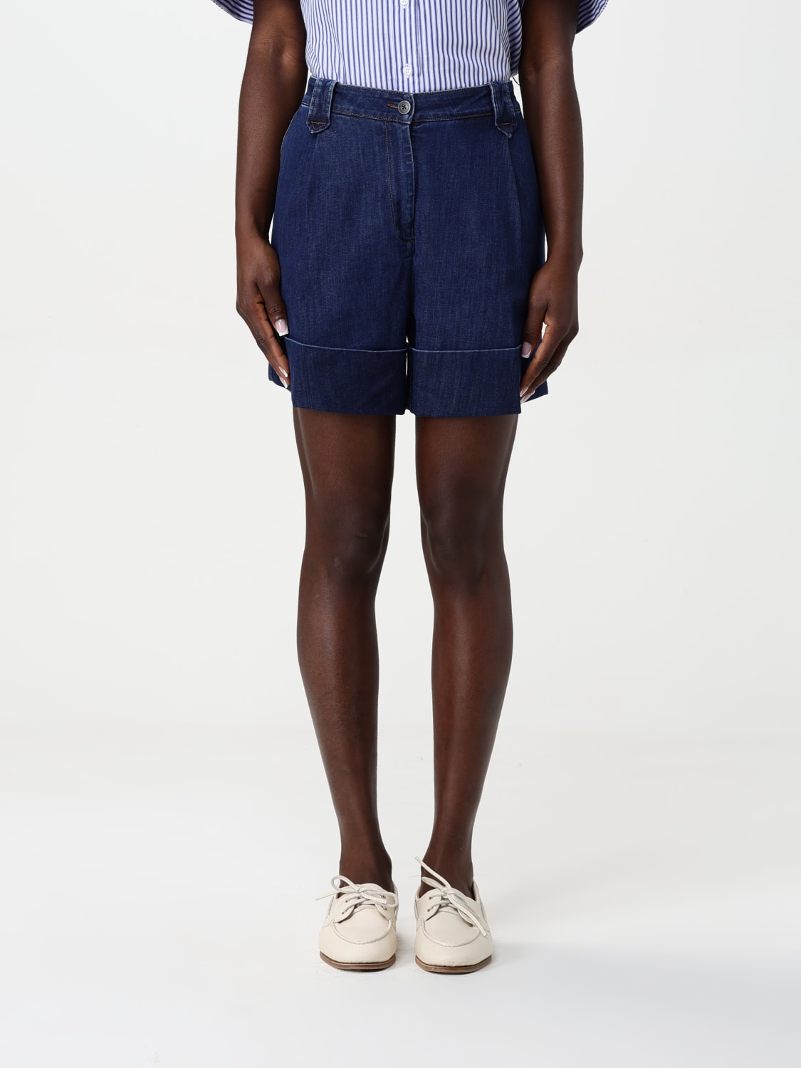 ショートパンツ FAY Women Shorts  Burmudas NTW8350480TM47B999 Black Black Black Cotton Poplin Shorts | GANNI US