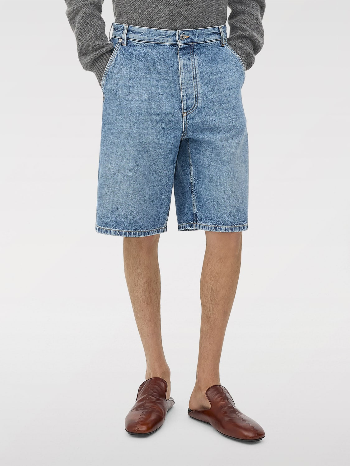 BOTTEGA VENETA PANTALONCINO: Pantaloncino Bottega Veneta in denim , Blue - Img 1