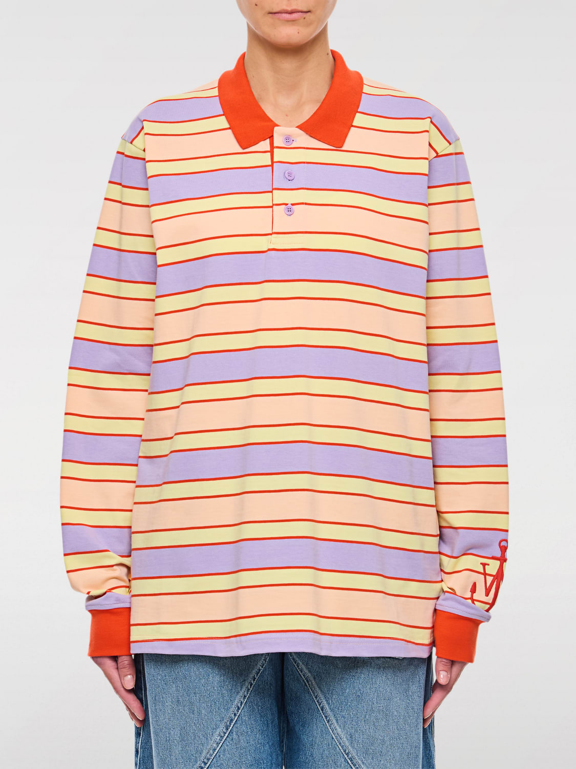 JW ANDERSON POLO: Polo JW Anderson in cotone a righe , Fantasia - Img 1